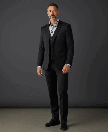 Mercerisierte Baumwolle Perfect Fit Hemd Weiss Schwazes Uhren Muster