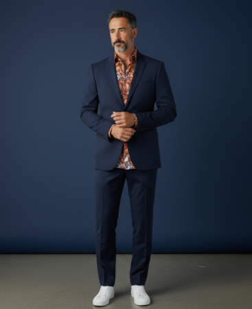 Mercerisierte Baumwolle Perfect Fit Hemd Mehrfarbig Cogniac Blau Schwarz Weiss