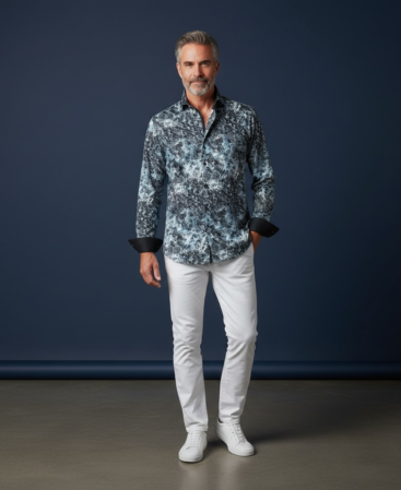 Mercerisierte Baumwolle Perfect Fit Hemd Elegant, Innenleben Schwarz ICE