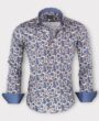 Herrenhemd mit Blaues Aquarell Punkte Muster