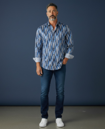 Exklusives Designer Hemd "Blaue Streifen Eleganz"