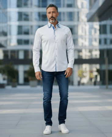 Exklusive Designer Hemd Weiß