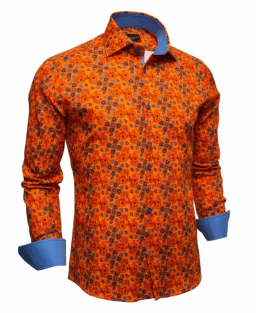 Exklusives Designer Hemd in Orange Pattern