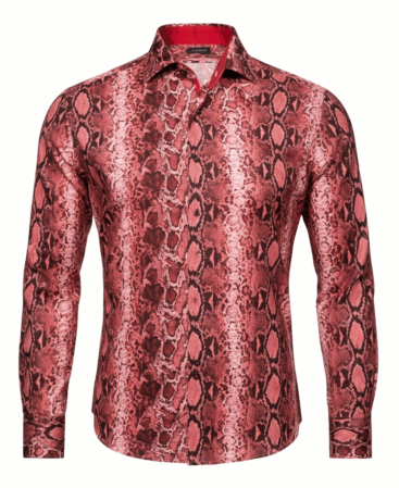 Exklusives Designer Hemd Schlangenprint in Rot