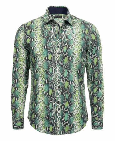 Exklusives Designer Hemd Schlangenprint in Grün