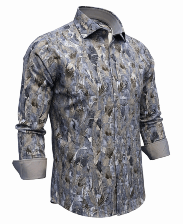 Exklusives Designer Hemd Silver Feathers