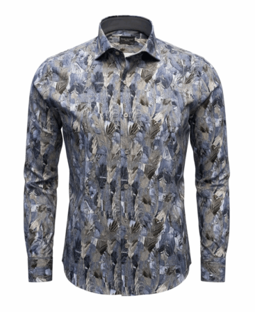 Exklusives Designer Hemd Silver Feathers