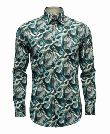 Exklusives Designer Hemd Verde Astratto