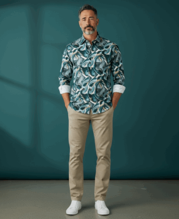 Exklusives Designer Hemd Verde Astratto