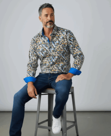 Exklusives Designer Hemd Geometric Mosaic