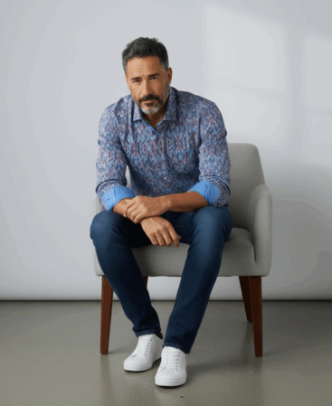 Exklusives Designer Hemd Marmo Azzurro