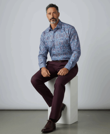 Exklusives Designer Hemd Marmo Azzurro