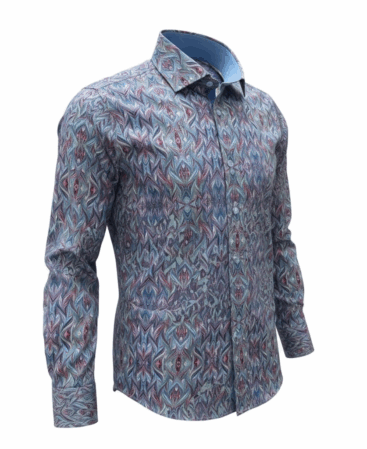 Exklusives Designer Hemd Marmo Azzurro