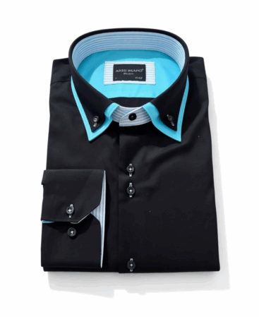 Exklusives Designer Hemd Black Azzurro Elite