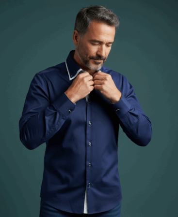 Exklusives Designer Hemd Dual Navy Signature