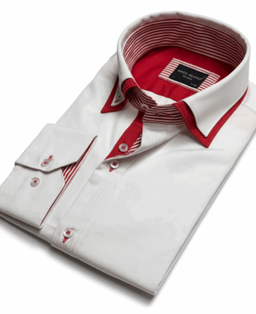 Exklusives Designer Hemd Bianco Rosso Eleganza