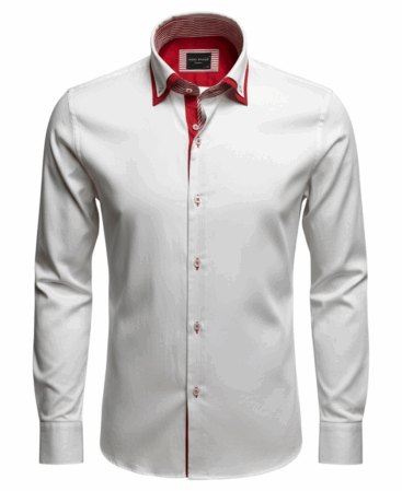 Exklusives Designer Hemd Bianco Rosso Eleganza
