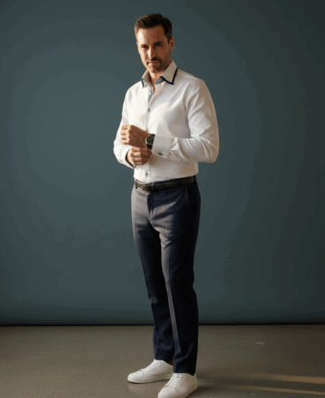 Exklusives Designer Hemd Navy Line Eleganza