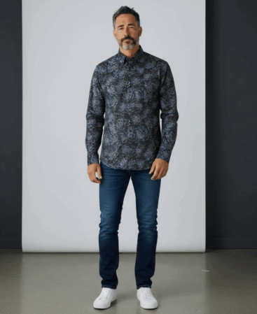 Exklusives Designer Hemd Blu Notturno