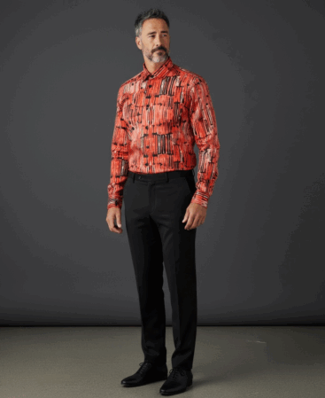 Exklusives Designer Hemd Rosso Astratto