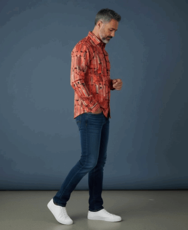 Exklusives Designer Hemd Rosso Astratto