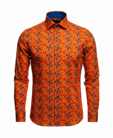 Exklusives Designer Hemd in Orange Pattern