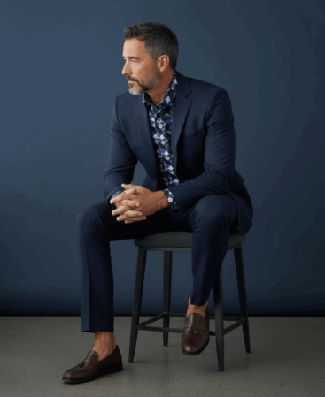 Exklusives Designer Hemd Blu Intenso