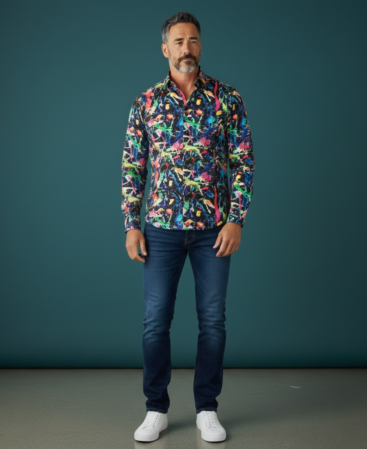Exklusives Designer Hemd Vibrant Splash No. 8