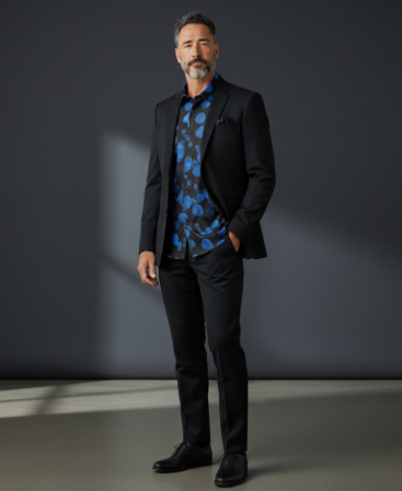 Exklusives Designer Hemd Blue Eclipse