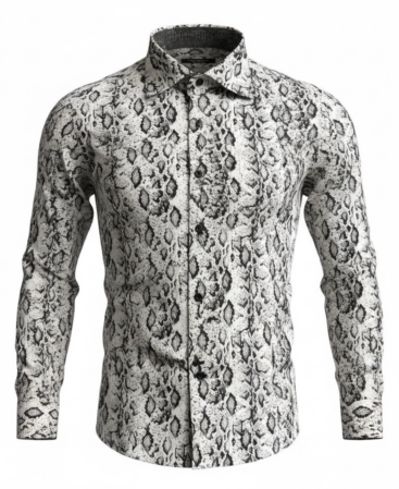 Exklusives Designer Hemd Silver Python