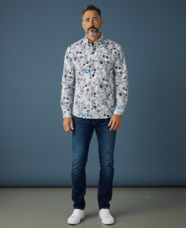 Exklusives Designer Hemd Skull Noir