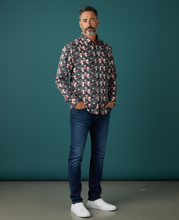 Exklusives Designer Hemd City Grid