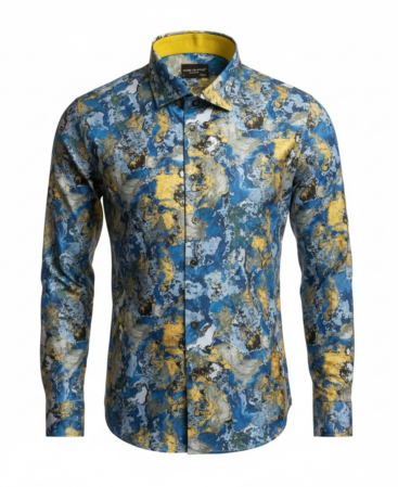 Exklusives Designer Hemd Golden Azure