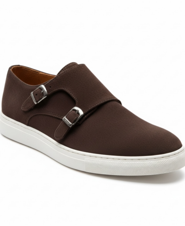Massi Milano Doppelmonk Sneaker Braun aus Rauleder mit Rollen
