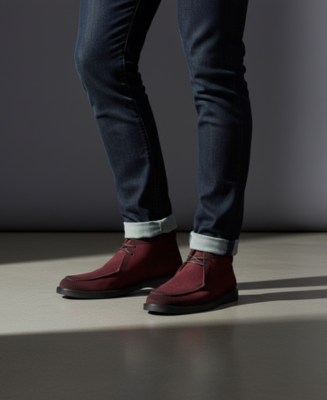 Massi Milano Chukka Boot Bordeaux aus Rauleder