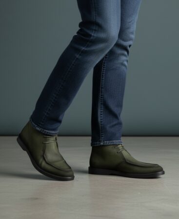 Massi Milano Chukka Boot Dunkles Olivgrün aus Rauleder