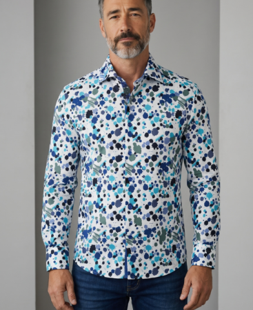 Exklusives Designer Hemd Massi Milano Ink Fusion