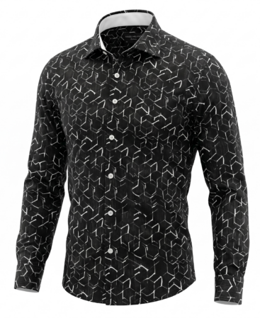 Exklusives Designer Hemd Massi Milano Obsidian Grid